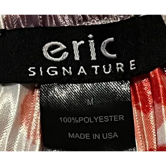 ERIC SIGNATURE HI-RISE, PULL-ON, PLEATED PANTS, WOMENS, M, ORANGE MULTI FLORAL - Picture 9 of 10